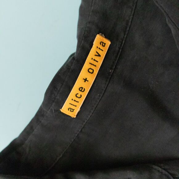 Alice + Olivia Black Gray Silk 3/4 Sleeve Blouson Dress Size M/L - Picture 3 of 7